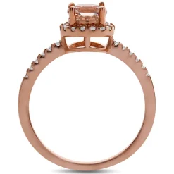 Morganite & 1/5 Ct. Tw. Diamond Ring In 10K Rose Gold