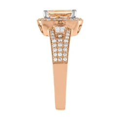 Morganite & 3/8 Ct. Tw. Diamond Ring In 14K Rose Gold