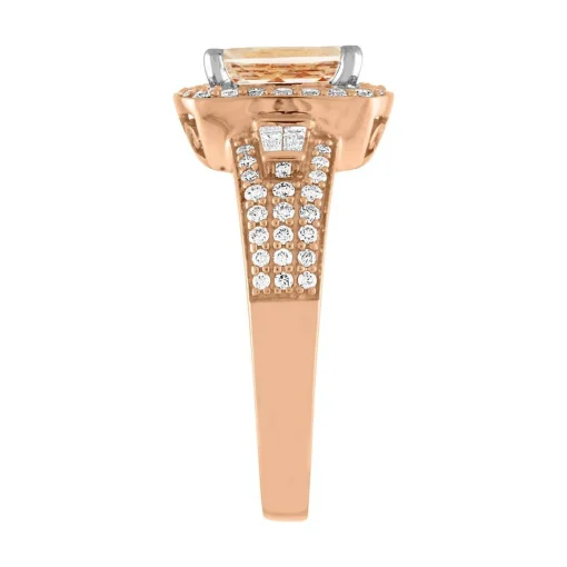Morganite & 3/8 Ct. Tw. Diamond Ring In 14K Rose Gold