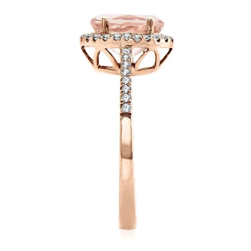Morganite & 1/4 Ct. Tw. Diamond Ring In 10K Rose Gold