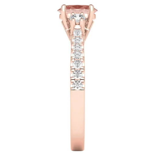 Morganite & 1/2 Ct. Tw. Diamond Ring In 10K Rose Gold