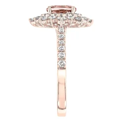 Morganite & 3/4 Ct. Tw. Diamond Ring In 14K Rose Gold