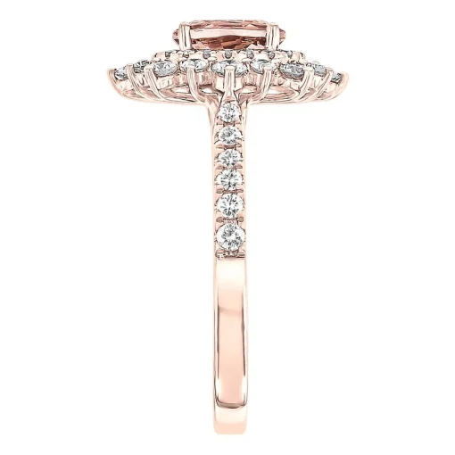 Morganite & 3/4 Ct. Tw. Diamond Ring In 14K Rose Gold