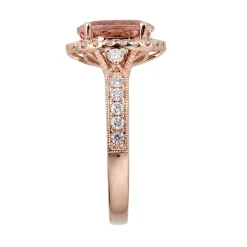 Morganite & 1/2 Ct. Tw. Diamond Ring In 14K Rose Gold