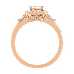 Morganite & 3/8 Ct. Tw. Diamond Ring In 14K Rose Gold