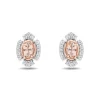 Morganite & Diamond Aurora Earring In Sterling Silver And 10K Rose Gold (1/10 Ct. Tw.)