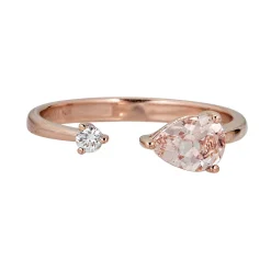 Morganite & Diamond Open Ring In 10K Rose Gold