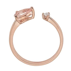 Morganite & Diamond Open Ring In 10K Rose Gold