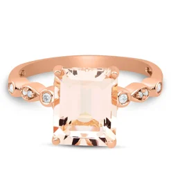 Morganite & Diamond Ring In 10K Rose Gold