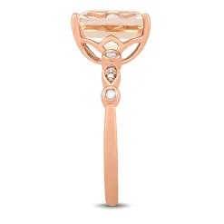 Morganite & Diamond Ring In 10K Rose Gold