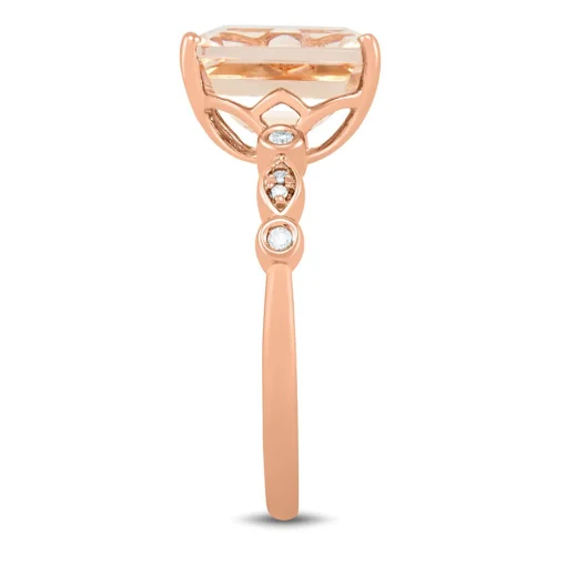 Morganite & Diamond Ring In 10K Rose Gold