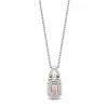 Morganite And Diamond Aurora Pendant In Sterling Silver And 10K Rose Gold (1/6 Ct. Tw.)