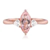 Morganite And Diamond Ring In 10K Rose Gold (1/5 Ct. Tw.)
