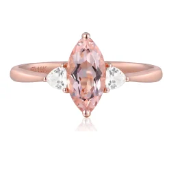 Morganite And Diamond Ring In 10K Rose Gold (1/5 Ct. Tw.)