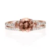 Morganite And Diamond Ring Set In 14K Rose Gold (3/8 Ct. Tw.)