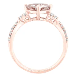 Morganite And Diamond Ring In 10K Rose Gold (1/4 Ct. Tw.)