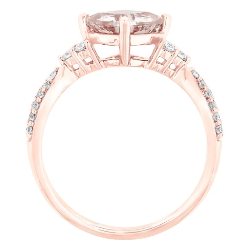 Morganite And Diamond Ring In 10K Rose Gold (1/4 Ct. Tw.)