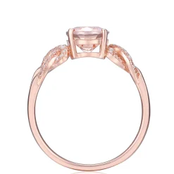 Morganite And Diamond Ring In 10K Rose Gold (1/8 Ct. Tw.)