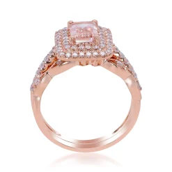 Morganite And Diamond Ring In 14K Rose Gold (1/2 Ct. Tw.)