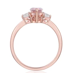 Morganite And Diamond Ring In 10K Rose Gold (1/5 Ct. Tw.)