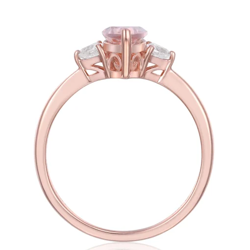 Morganite And Diamond Ring In 10K Rose Gold (1/5 Ct. Tw.)