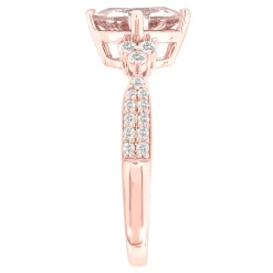 Morganite And Diamond Ring In 10K Rose Gold (1/4 Ct. Tw.)