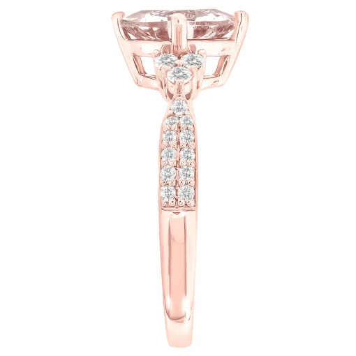 Morganite And Diamond Ring In 10K Rose Gold (1/4 Ct. Tw.)