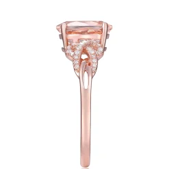 Morganite And Diamond Ring In 10K Rose Gold (1/8 Ct. Tw.)