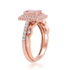 Morganite And Diamond Ring In 14K Rose Gold (1/2 Ct. Tw.)
