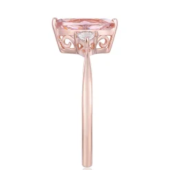 Morganite And Diamond Ring In 10K Rose Gold (1/5 Ct. Tw.)