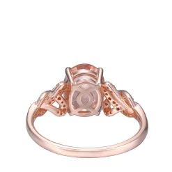 Morganite And Diamond Ring In 10K Rose Gold (1/8 Ct. Tw.)