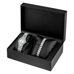 Mother Of Pearl Women's Watch & Bracelet Set In Stainless Steel