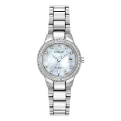 Mother Of Pearl Women's Watch & Bracelet Set In Stainless Steel