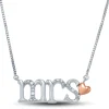 Mrs. Necklace With Diamond Accents In Sterling Silver & 14K Rose Gold
