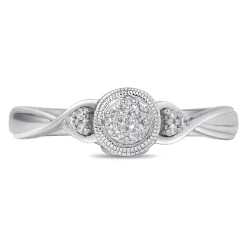 Multi-Diamond Promise Ring In Sterling Silver (1/10 Ct. Tw.)