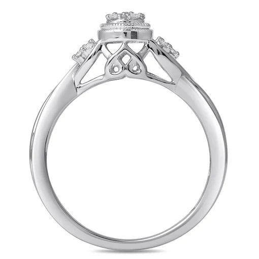 Multi-Diamond Promise Ring In Sterling Silver (1/10 Ct. Tw.)