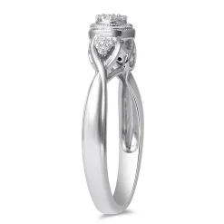 Multi-Diamond Promise Ring In Sterling Silver (1/10 Ct. Tw.)