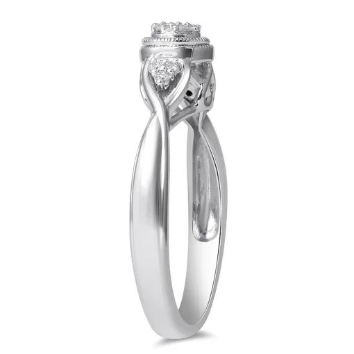 Multi-Diamond Promise Ring In Sterling Silver (1/10 Ct. Tw.)