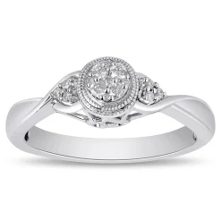 Multi-Diamond Promise Ring In Sterling Silver (1/10 Ct. Tw.)