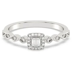 Multi-Diamond Ring In 10K White Gold (1/8 Ct. Tw.)