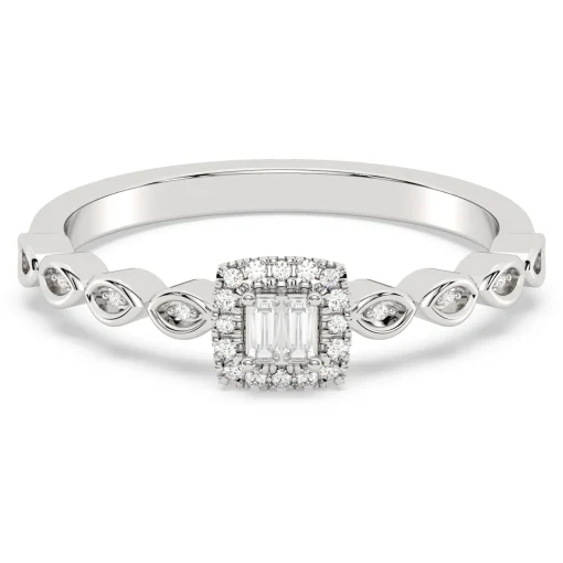 Multi-Diamond Ring In 10K White Gold (1/8 Ct. Tw.)