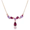 Multi-Gemstone Necklace In 10K Rose Gold