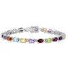 Multi-Gemstone Rainbow Bracelet In Sterling Silver