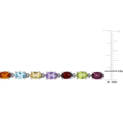 Multi-Gemstone Rainbow Bracelet In Sterling Silver