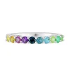 Multi-Gemstone Rainbow Ring In 10K White Gold