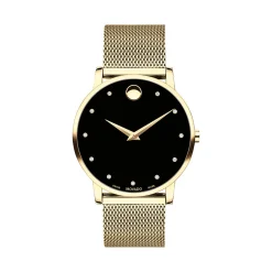 Museum Classic Men's Watch With Mesh Bracelet In Yellow Gold-Tone Pvd Stainless Steel, 40Mm