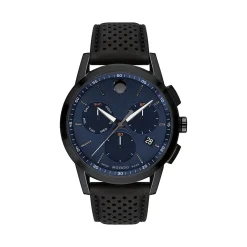 Museum Sport Men's Watch In Leather & Gunmetal Pvd Stainless Steel, 43Mm