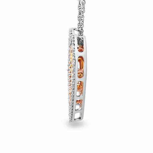 Nested Heart Necklace In 10K Yellow, White And Rose Gold (1 Ct. Tw.)