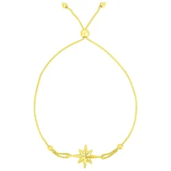 North Star Bolo Bracelet In 14K Yellow Gold