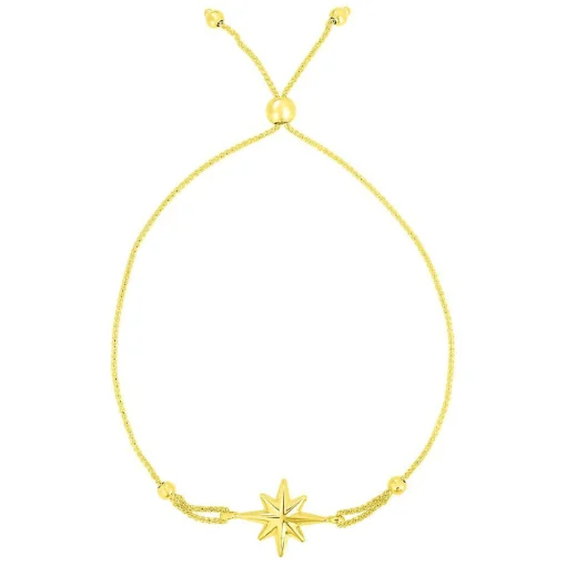 North Star Bolo Bracelet In 14K Yellow Gold